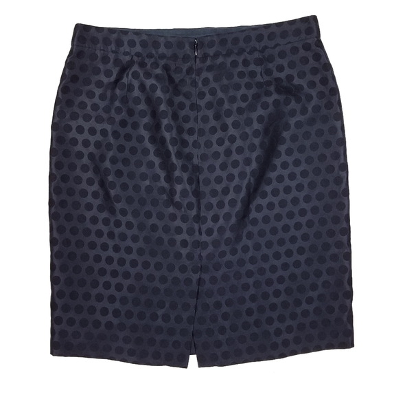 J.Crew Navy Blue Polka Dot Pencil Skirt - Picture 4 of 6